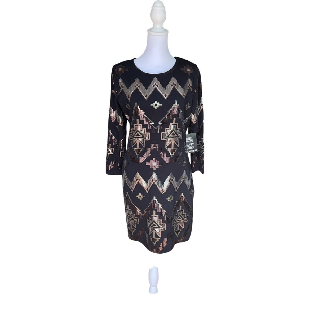 NWT Express metallic cotton/spandex sequin dress Size Medium